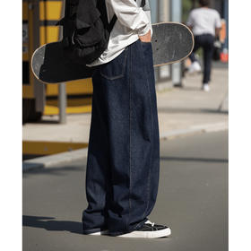 【复古原牛明线设计牛仔裤】男2025新款美式休闲长裤分割廓形裤子