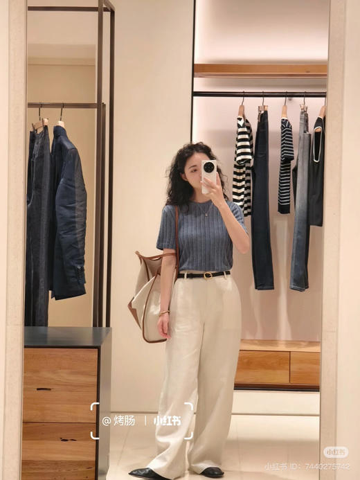 68-3 排他性独家圆正 小禾 真丝亚麻 弹力针织长裙 针织短袖 桑拿天太理想 我穿M略小如图 商品图11