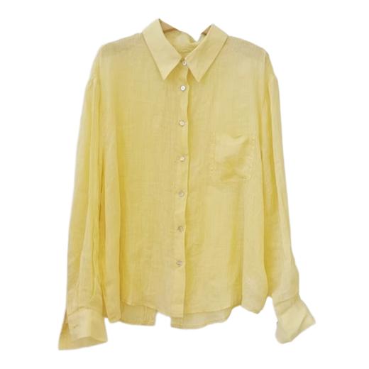 VIVIAN LIU V2533001 夏季女装翻领后背开叉防晒宽松长袖衬衫 商品图4