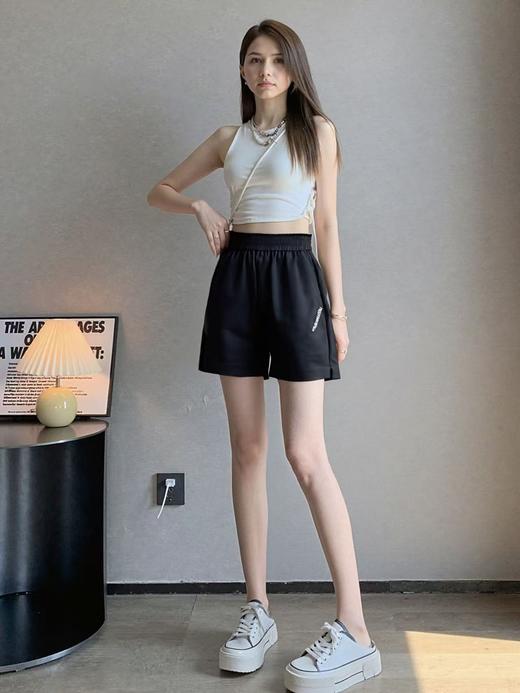 中秋大力度清仓~（不支持退）F6838夏季刺绣字母松紧腰显瘦侧开叉短裤-喜出 商品图1