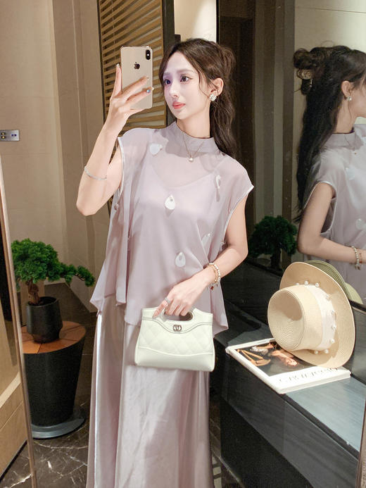 张心子【焦点女王】轻薄透气立体蝴蝶气质仙气两件套套装 U2505092 商品图8