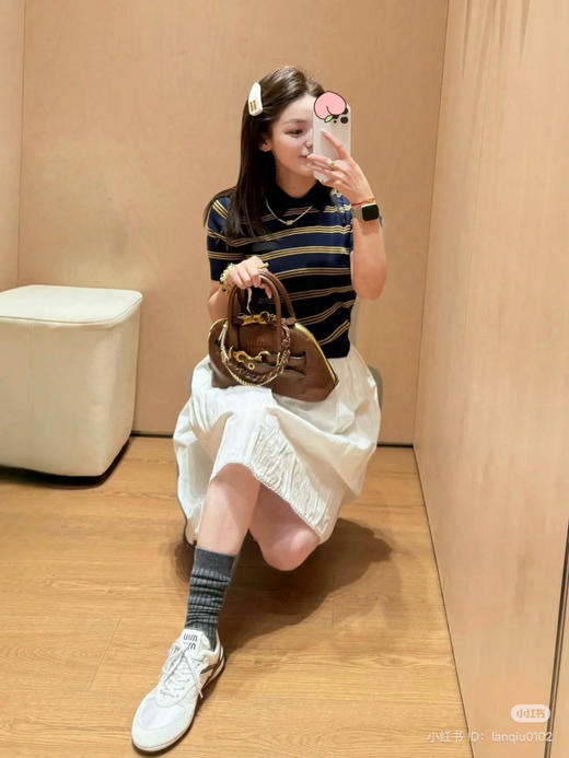 68-4 独家圆正 miu夏季的羊绒 温润舒爽 条纹针织polo衫 我穿42合身44宽松 商品图12