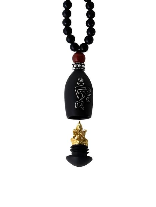 【度母】黑玛瑙绿玛瑙手串项链 紫光檀镶嵌种子字925银配件西藏祝福礼物原创设计国庆狂欢 商品图10