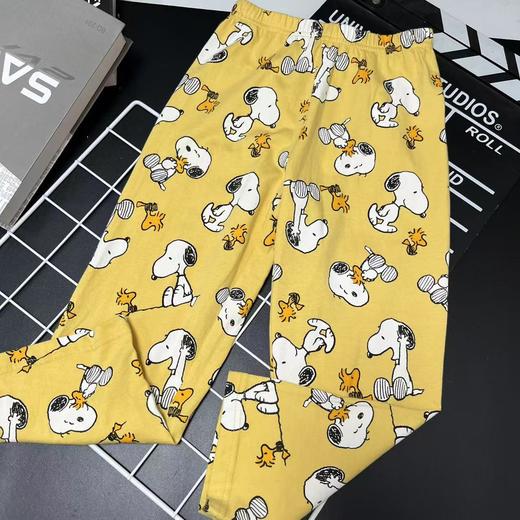 【选2件15元-NO退】110史努比黄色卡通休闲裤-微脏-喜出 商品图0