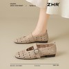 ZHR则则真皮复古镂空平底玛丽珍鞋女鞋2025新款时尚百搭洞洞单鞋 商品缩略图9