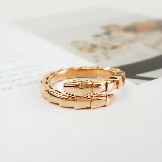 【95新】BVLGARI宝格丽系列 Serpenti Viper系列AN85917818K玫瑰金蛇骨戒指2XL号（约60-62号）中性款现售价：11000！160525NJS35 商品图3