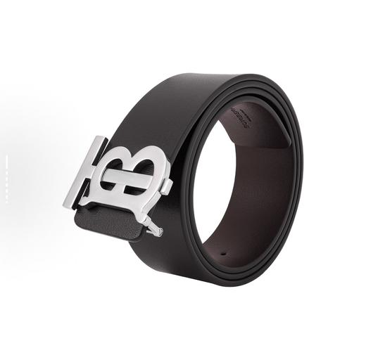 Burberry博柏利 两面专属TB标识图案皮革腰带皮带 皮革 皮带 男款 黑色/麦芽棕色 宽4cm 商品图1