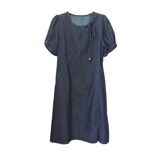 VIVIAN LIU V2534108 夏季新款时尚圆领系带泡泡短袖修身连衣裙 商品图4