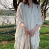TZW-2025经典薄款披肩女镂空流苏斗篷 商品缩略图2