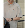 【轻奢老钱质感短袖polo衫】男夏款竖条肌理半袖T恤复古宽松潮牌体恤 商品缩略图2
