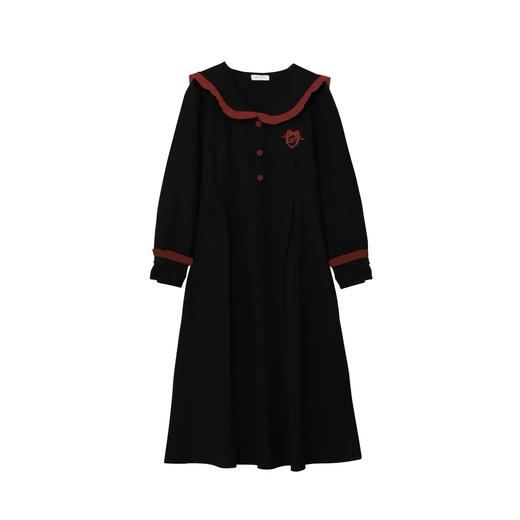 双十二福利！【诗铭洛可】XC7857连衣裙高级感翻领小标刺绣长袖裙 商品图2