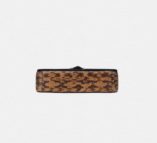 COACH蔻驰 Georgie 27 时尚徽标Logo 涂层帆布拼光滑皮革拼蛇纹压纹皮革 酒神包腋下包手提斜挎单肩包 大号 女款 黑色配卡其色 商品图3