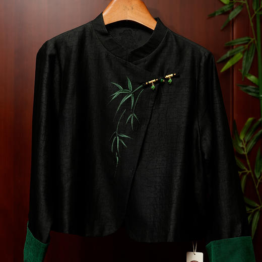 香云纱熊猫刺绣外套 商品图0