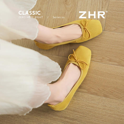ZHR则则马卡龙浅口单鞋芭蕾风粗跟一脚蹬2025新款法式玛丽珍女鞋 商品图6