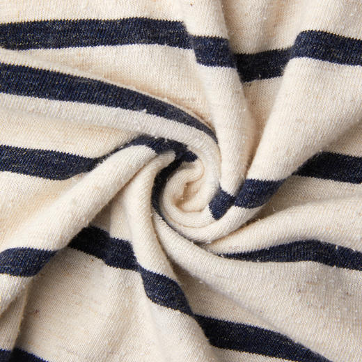 ROMI STUDIO 桑蚕丝汉麻天丝混纺复古条纹宽松短袖T恤 RWCRS84186【发货时间：25-30天】 商品图4