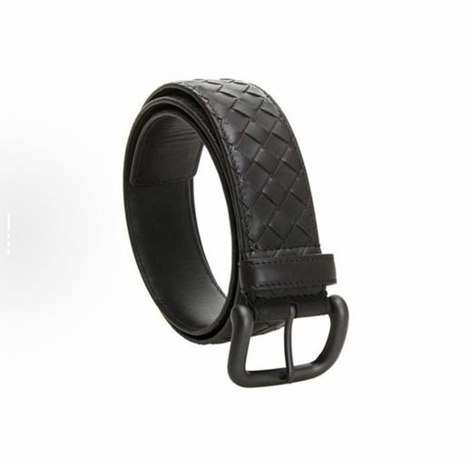 Bottega Veneta葆蝶家 黑色针扣 牛皮 皮带 男款 深啡色 宽度4cm 商品图2