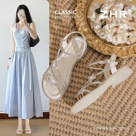ZHR则则水钻花朵细钻凉鞋女鞋2025夏季新款时髦舒适透气耐穿凉鞋