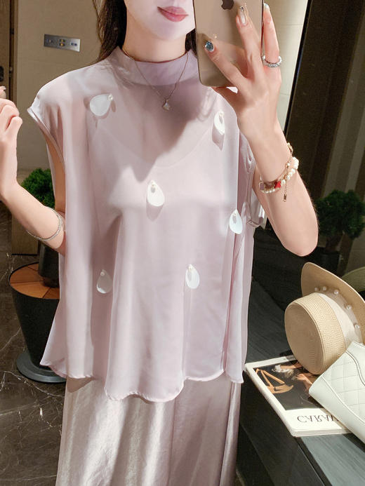 张心子【焦点女王】轻薄透气立体蝴蝶气质仙气两件套套装 U2505092 商品图9