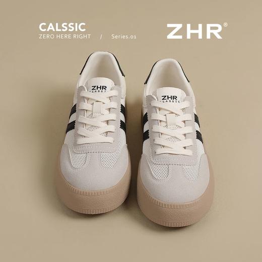 ZHR复古网面德训鞋透气小白鞋女百搭2025厚底增高板鞋软底休闲鞋 商品图8