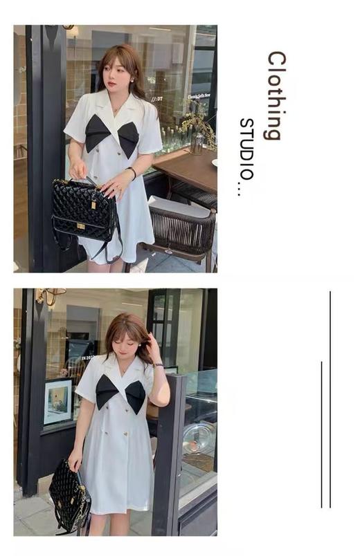 【诗铭洛可】XCY829小香风撞色长款连衣裙A12-2 商品图6