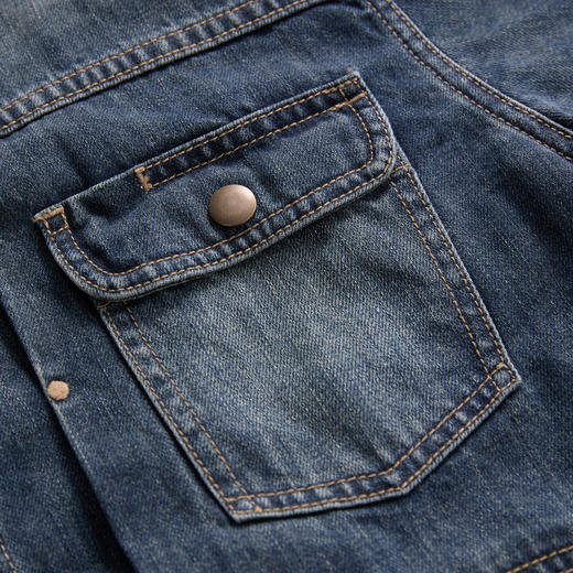 ROMI STUDIO“美式复古”双面网纹水洗全棉牛仔夹克外套 RWCRW84470 商品图4