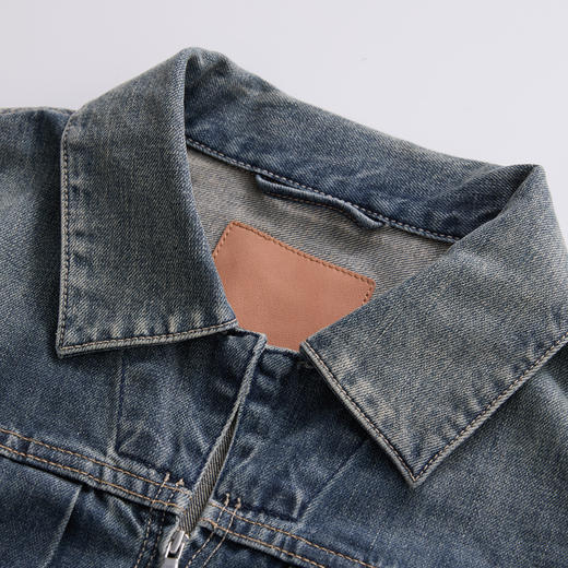 ROMI STUDIO“美式复古”双面网纹水洗全棉牛仔夹克外套 RWCRW84470 商品图3