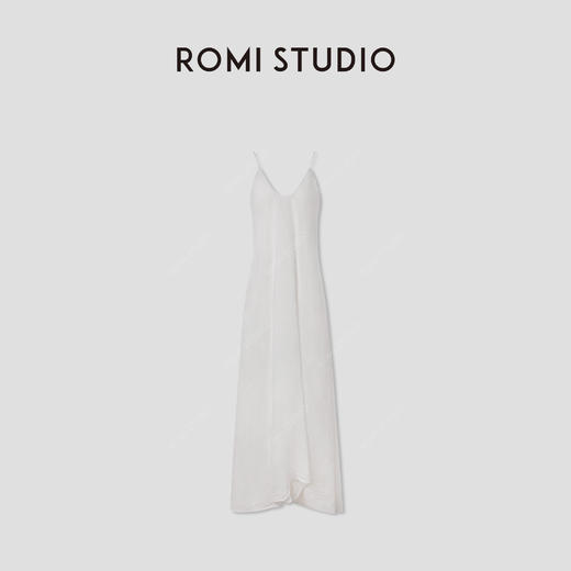 ROMI STUDIO“气质优雅”90%亚麻极简白轻薄吊带连衣裙 RWCSLD2690【发货时间：25-30天】 商品图4