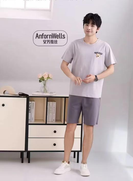 （5折）夏季新款男士短袖短裤套装优质纯棉吸汗透气 商品图3