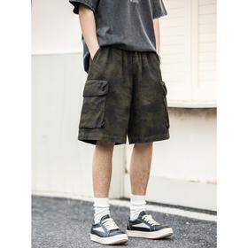 【迷彩工装短裤立体大口袋 】男夏季新款美式复古户外运动休闲五分裤子