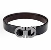 Salvatore  菲拉格慕 银扣双面皮带 男款 黑色/铜棕色 宽3.5cm 商品缩略图0