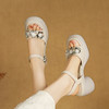 【预售5天】7.5cm高跟粗跟厚底凉拖鞋女夏季新款水钻花朵亮片露趾一字型凉鞋MLD&AM970 商品缩略图4