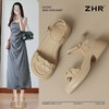 ZHR则则厚底一字带凉鞋2025新款松糕底时装凉鞋法式气质女鞋透气 商品缩略图1