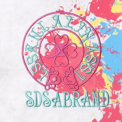 T3819夏季高级感新款男士重工刺绣字母印花短袖T恤满天星设计百搭上衣 商品图3