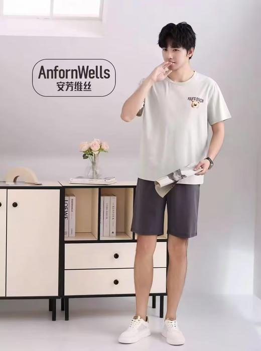 （5折）夏季新款男士短袖短裤套装优质纯棉吸汗透气 商品图2