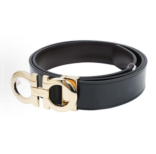 FERRAGAMO菲拉格慕 气质板扣式 牛皮 皮带 男款 黑色 3.5cm 商品图3