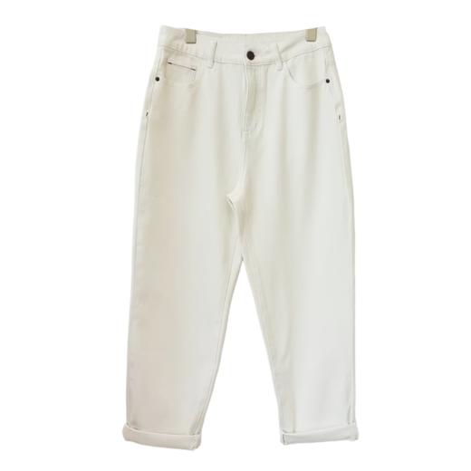 VIVIAN LIU D2515003 25初春斜插兜哈伦裤腿卷边宽松休闲牛仔长裤 商品图4