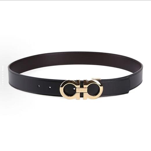 FERRAGAMO菲拉格慕 气质板扣式 牛皮 皮带 男款 黑色 3.5cm 商品图0
