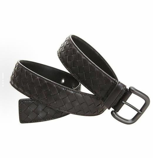 Bottega Veneta葆蝶家 黑色针扣 牛皮 皮带 男款 深啡色 宽度4cm 商品图0