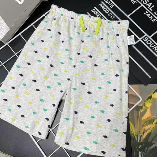 【选2件15元-NO退】130灰色小鱼印花短裤休闲裤-微脏-喜出 商品图0