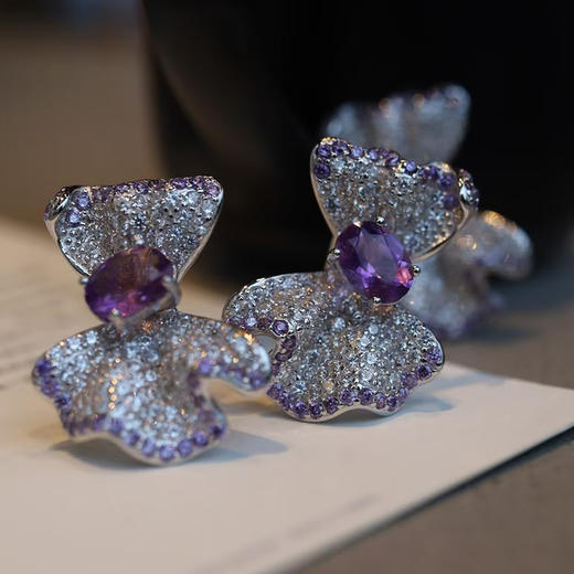 设计款紫水晶耳饰 项链 戒指 CR 商品图1