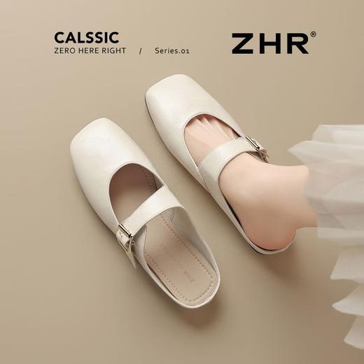 ZHR则则方头穆勒拖鞋2025夏季新款玛丽珍包头拖后跟懒人单鞋外出 商品图7