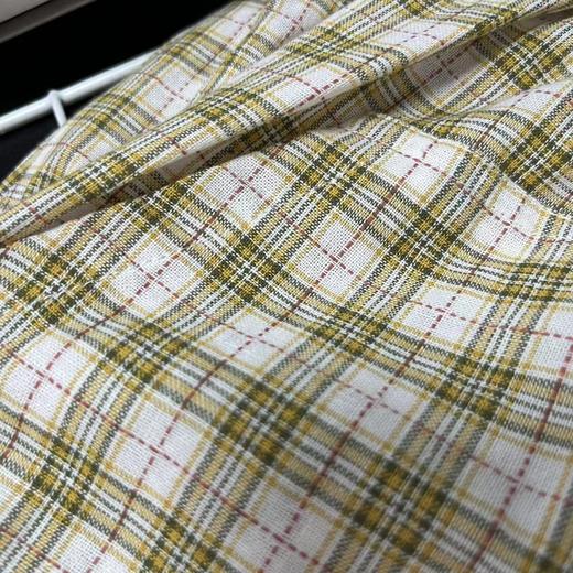 【选2件15元-NO退】110黄色格子62%粘纤休闲裤-微脏-喜出 商品图2