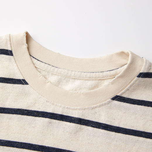 ROMI STUDIO 桑蚕丝汉麻天丝混纺复古条纹宽松短袖T恤 RWCRS84186【发货时间：25-30天】 商品图2