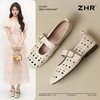 ZHR则则真皮复古镂空平底玛丽珍鞋女鞋2025新款时尚百搭洞洞单鞋 商品缩略图0