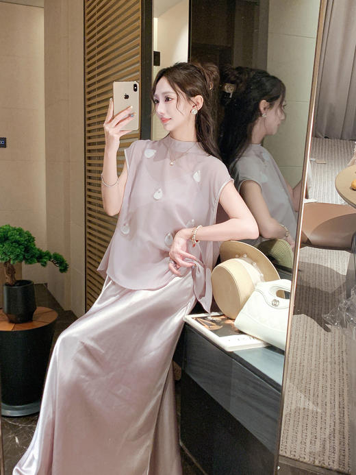 张心子【焦点女王】轻薄透气立体蝴蝶气质仙气两件套套装 U2505092 商品图10