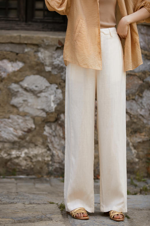 直筒裤王夏日天丝亚麻呼吸空气裤 商品图11