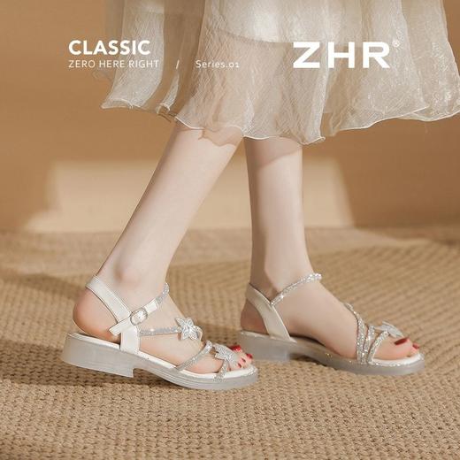 ZHR则则水钻花朵细钻凉鞋女鞋2025夏季新款时髦舒适透气耐穿凉鞋 商品图4