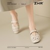 ZHR则则真皮复古镂空平底玛丽珍鞋女鞋2025新款时尚百搭洞洞单鞋 商品缩略图4