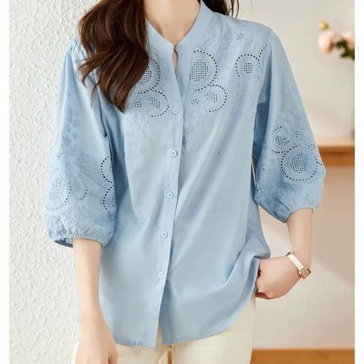 ORIGNAL&CO纯棉缕空刺绣V领衬衫【下单前100名，即送白色吊带内搭】 商品图2