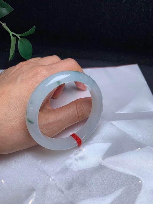 620160，53.2冰飘绿手镯，清清爽爽，干净秀气，飘清新蓝花 商品图5